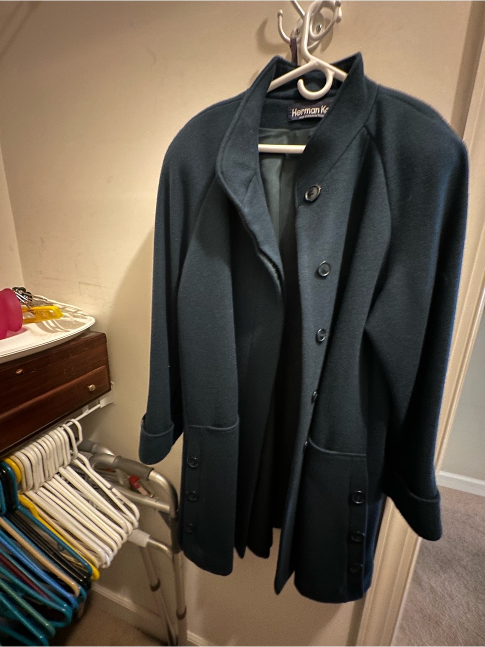 Herman Kay Women's Dark Teal Pea Coat